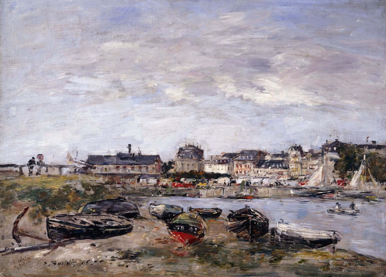 Trouville: Udsigt mod Deauville på markedsdagen; Trouville: Udsigt taget fra Deauville, a Day