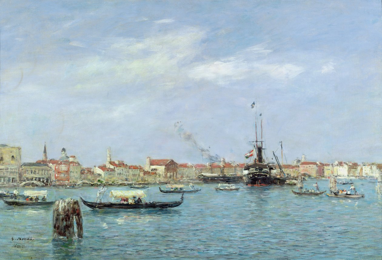 Venedig, Canal Grande, østrigsk dampskib, 1895 af Eugene Louis Boudin