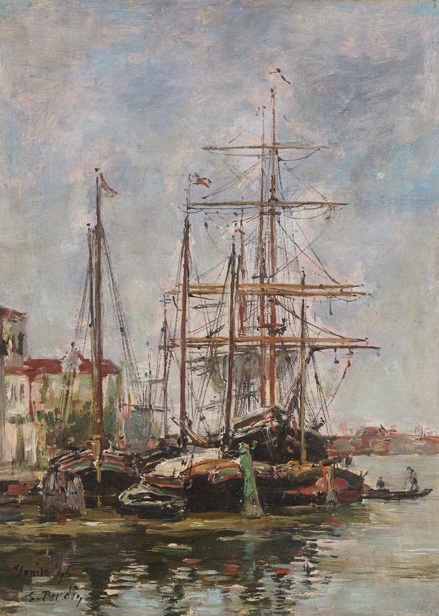 Venedig, toldkajen af Eugene Louis Boudin