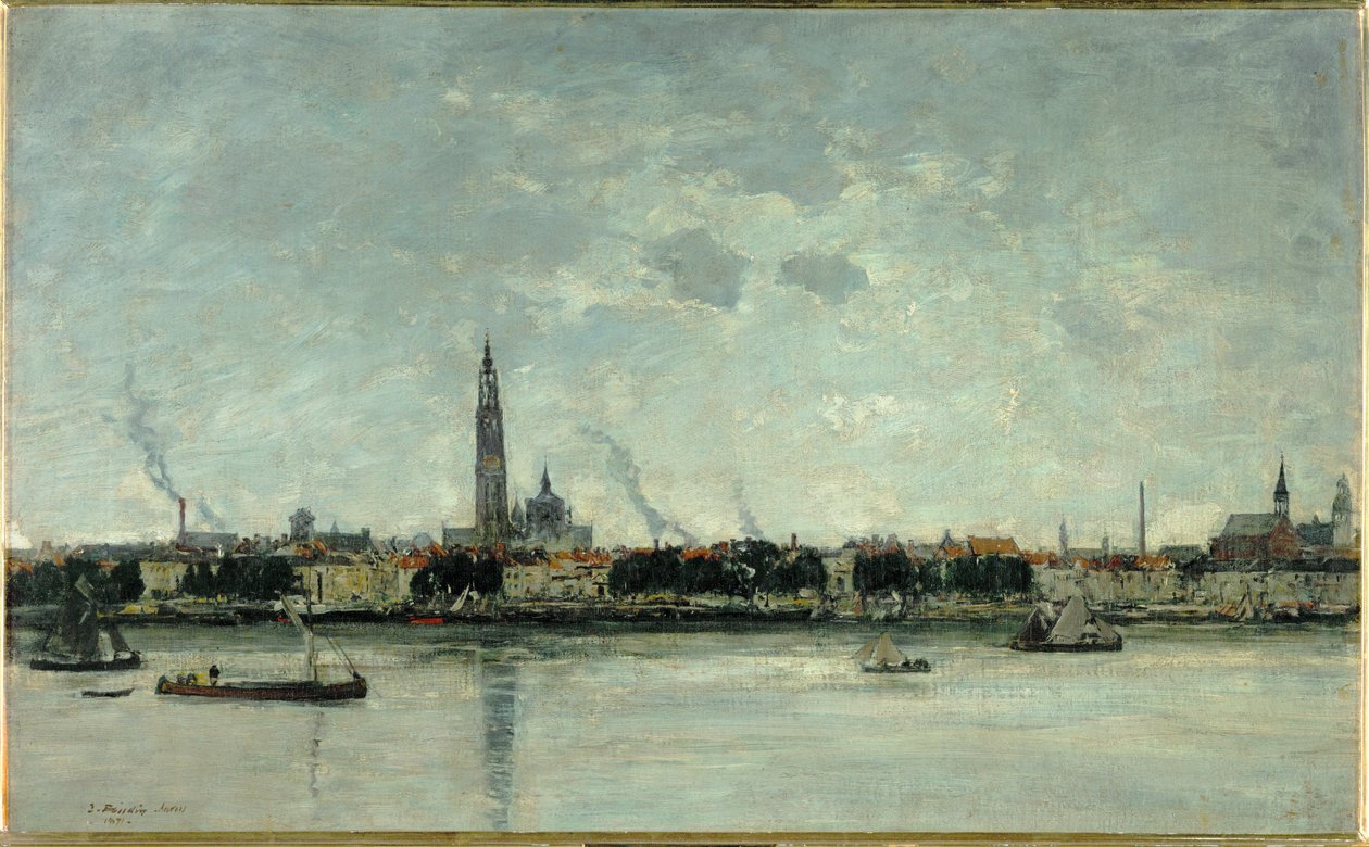 Udsigt over Antwerpen af Eugene Louis Boudin