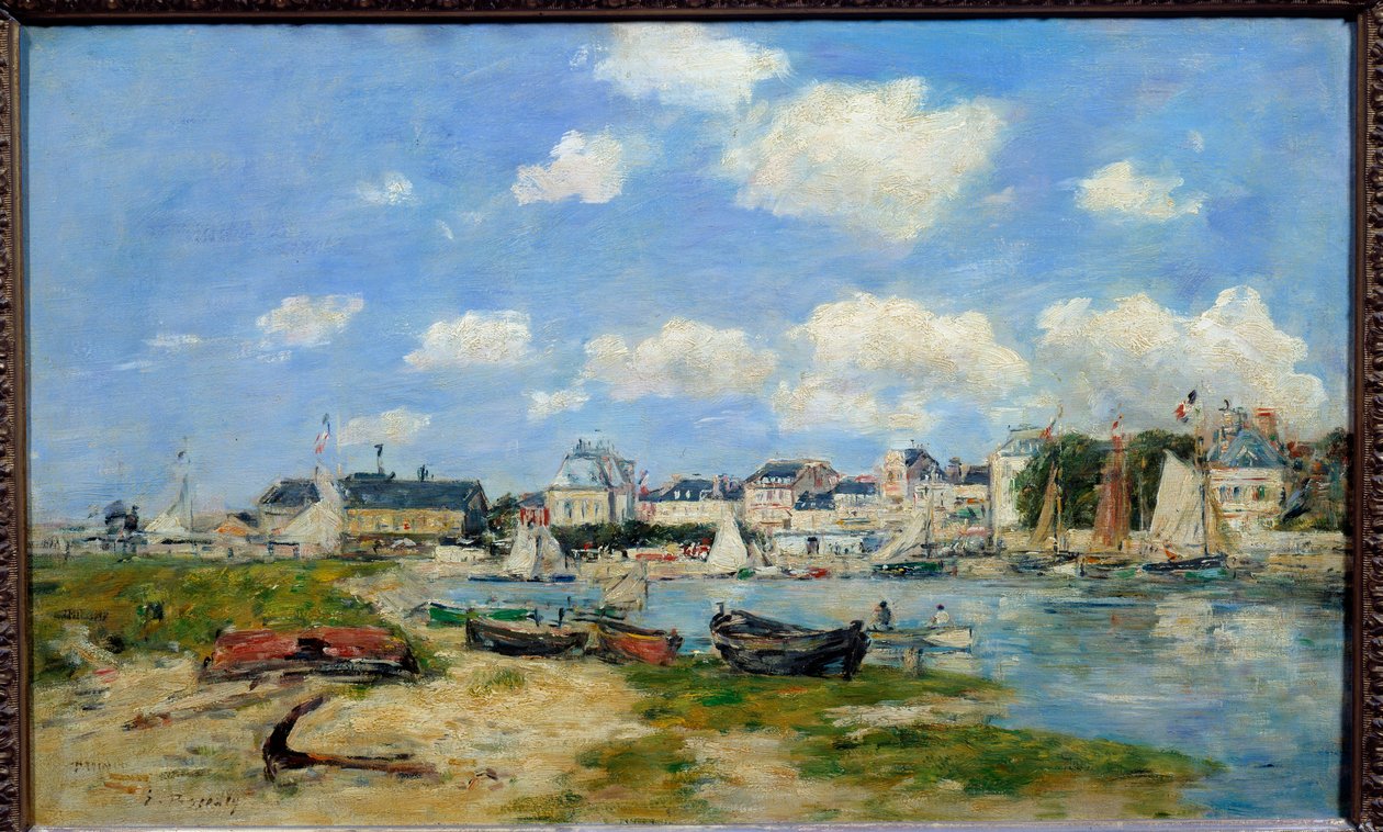 Udsigt over Trouville Beach Maleri af Eugene Louis Boudin (1824-1898) 1864 Søn. 0,37x0,58 m Lyon, Musee des Beaux Arts af Eugene Louis Boudin