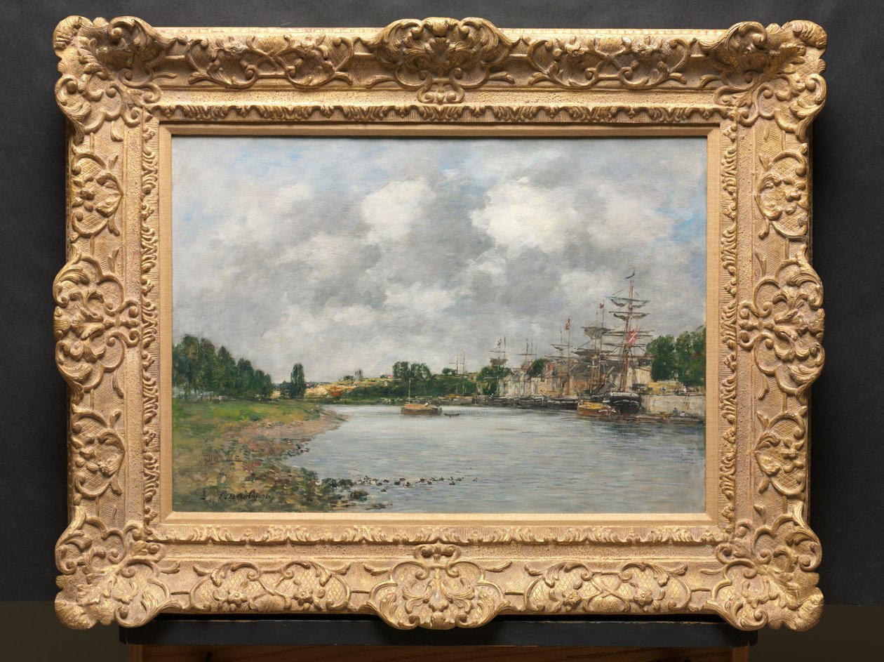 Udsigt over havnen i Saint-Valéry-sur-Somme af Eugene Louis Boudin