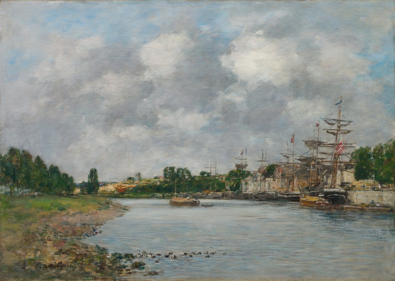 Udsigt over havnen i Saint-Valéry-sur-Somme, 1891. af Eugene Louis Boudin