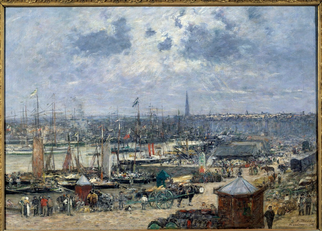 Udsigt over havnen i Bordeaux Maleri af Eugene Louis Boudin (1824-1898) 1874 Søn. 0,7x1,02 m Paris, musee d