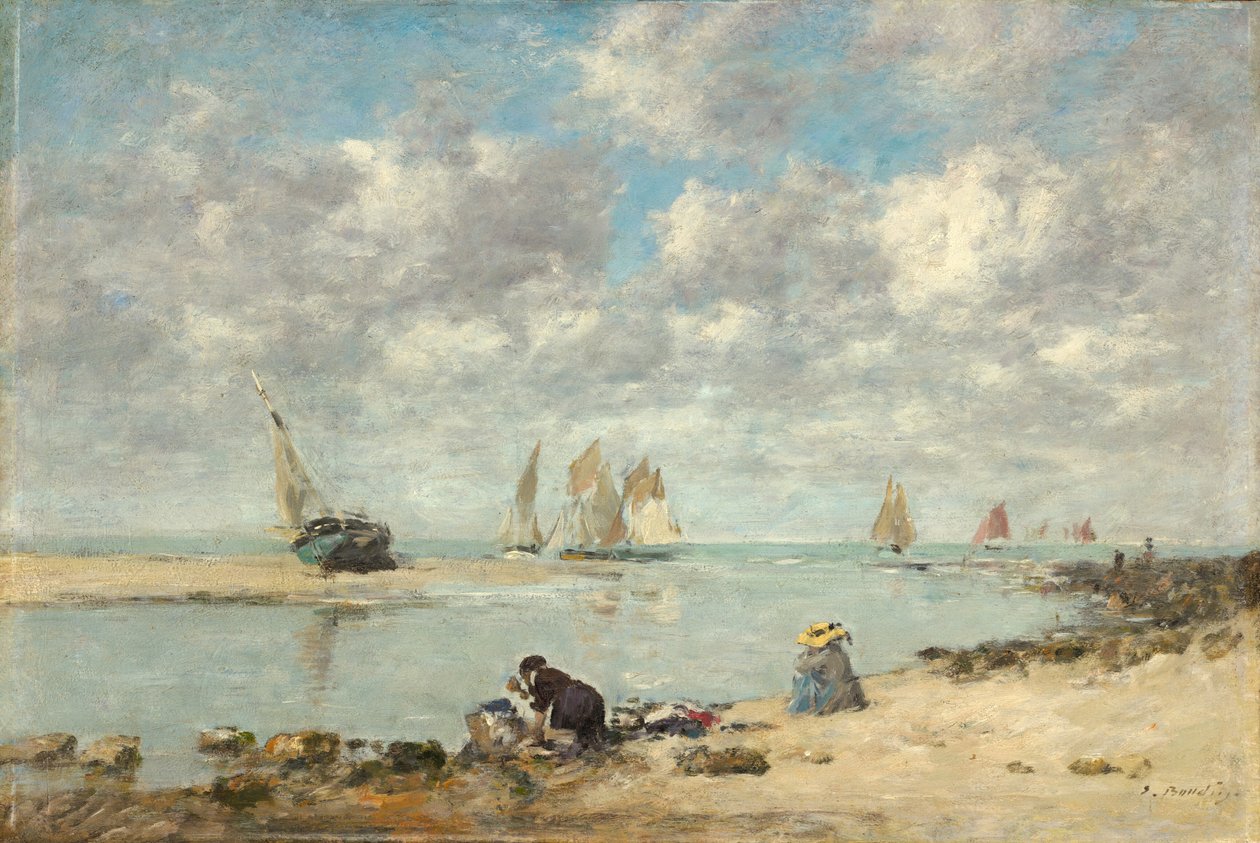 Vaskekone nær Trouville, ca. 18721876. af Eugene Louis Boudin