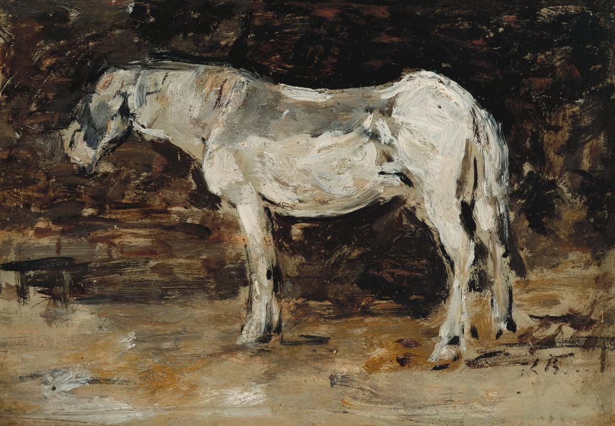 Hvid Hest, ca. 1885-90 af Eugene Louis Boudin