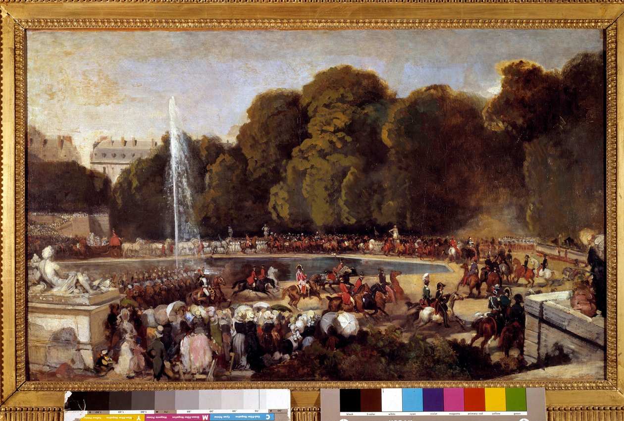 Indgang for hertuginden af Orleans, Helene af Mecklembourg, i Tuileriehaven i Paris, 4. juni af Eugene Louis Lami