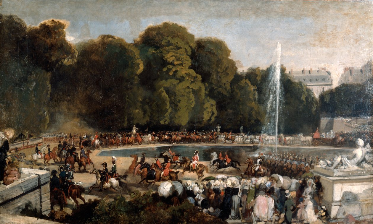 Hertuginden af Orleans indtog i Tuileriernes have, 1841 af Eugene Louis Lami