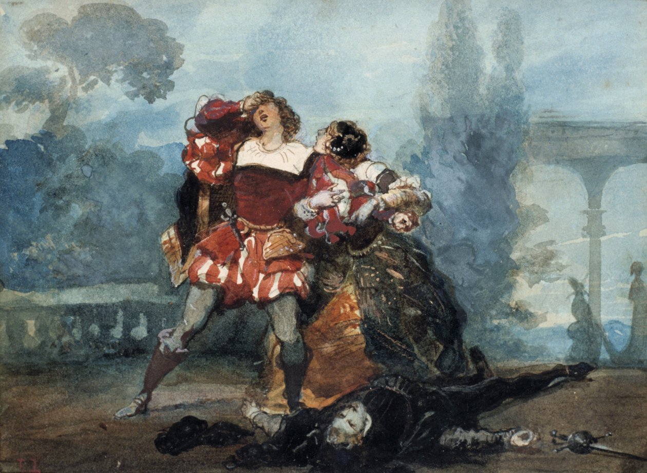 Illustration til skuespillet Mariannes luner, 1851 af Eugene Louis Lami