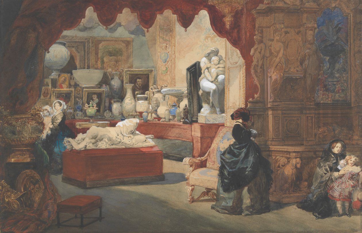 Interiør af et museum, 1800-tallet. af Eugene Louis Lami