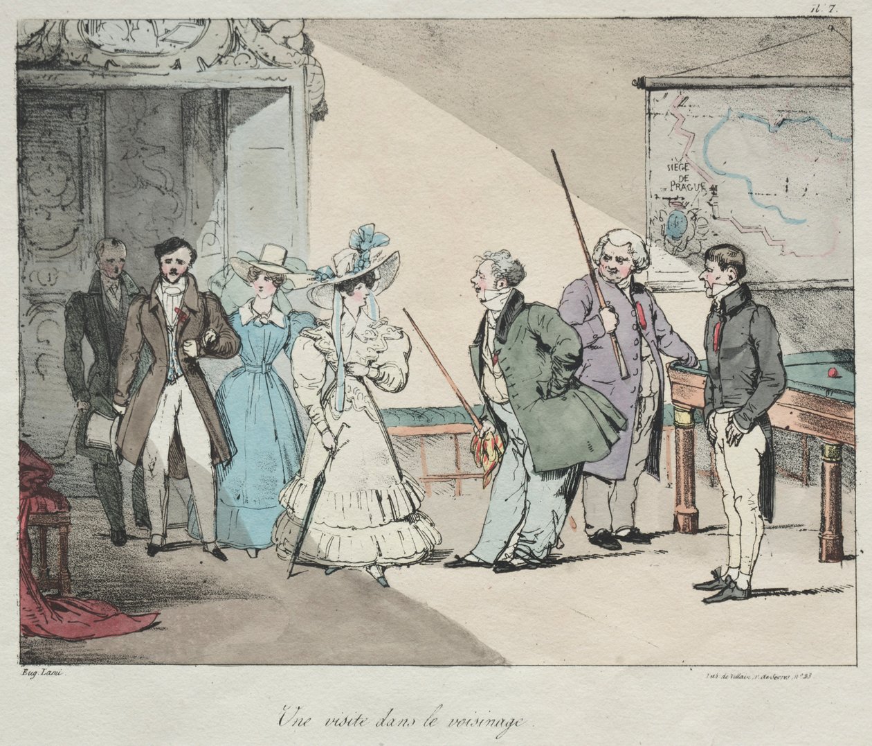 Livet på slottet: Et besøg i kvarteret, 1828. af Eugene Louis Lami