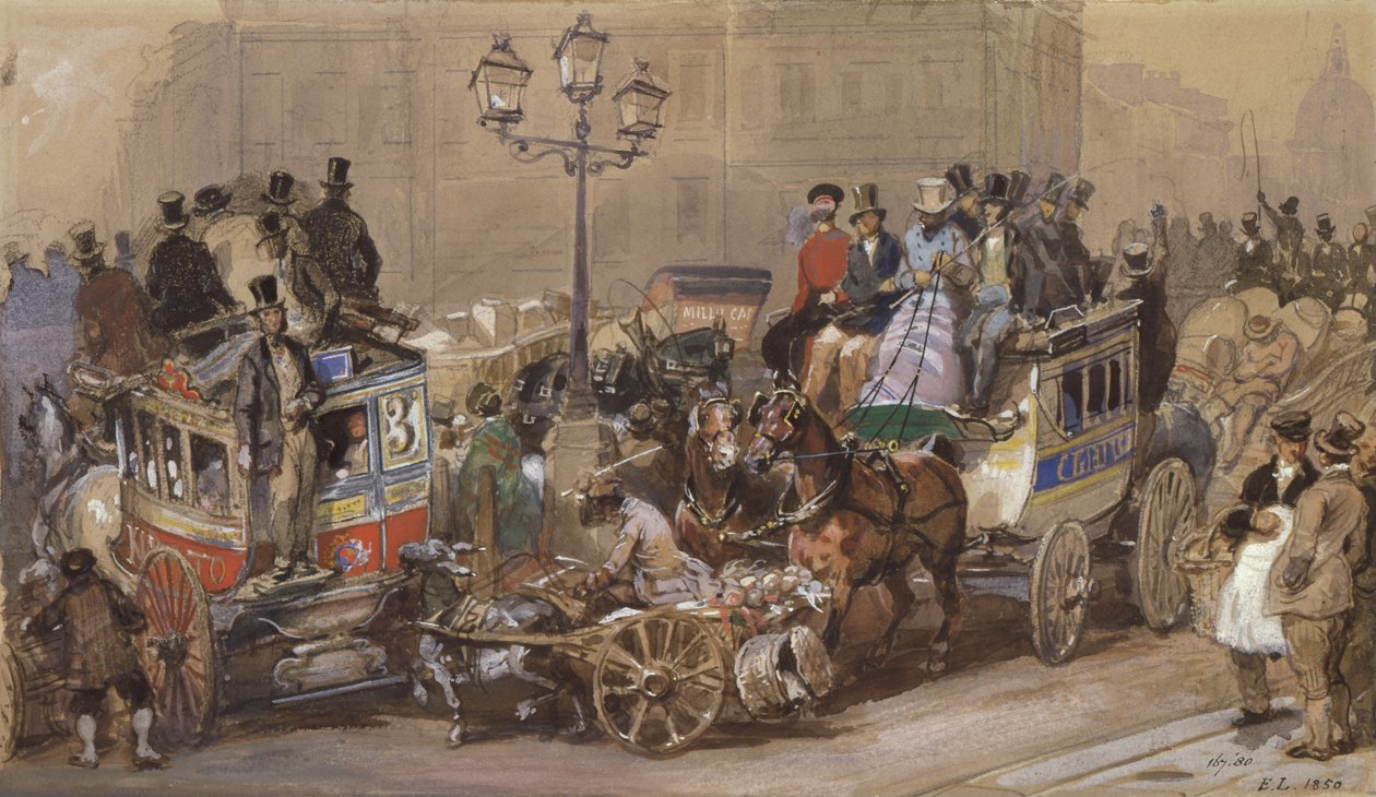 Ludgate Cirkus af Eugene Louis Lami