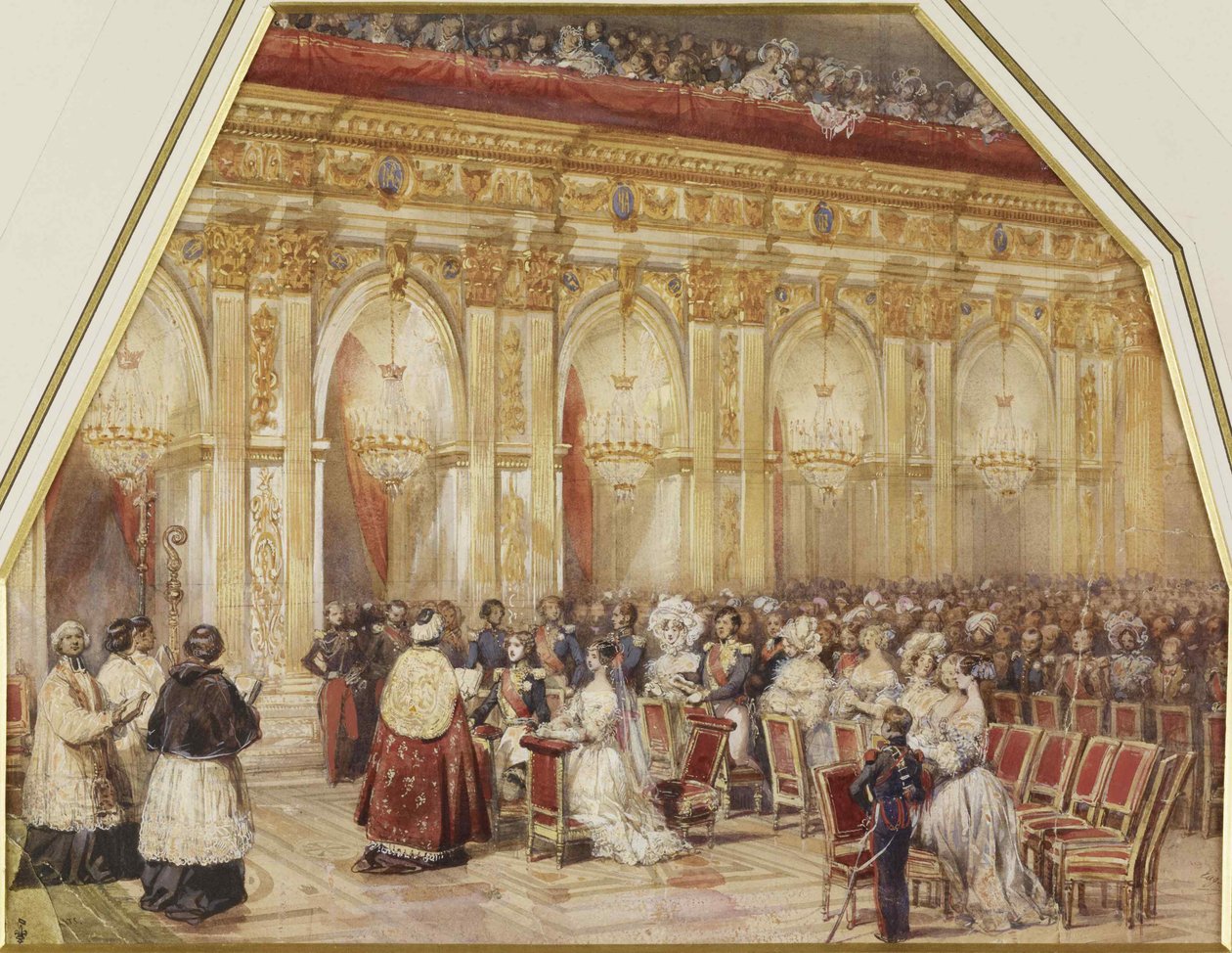 Ægteskab mellem prins Ferdinand Philippe dOrleans og hertuginde Helene af Mecklenburg-Schwerin, 1837. af Eugene Louis Lami