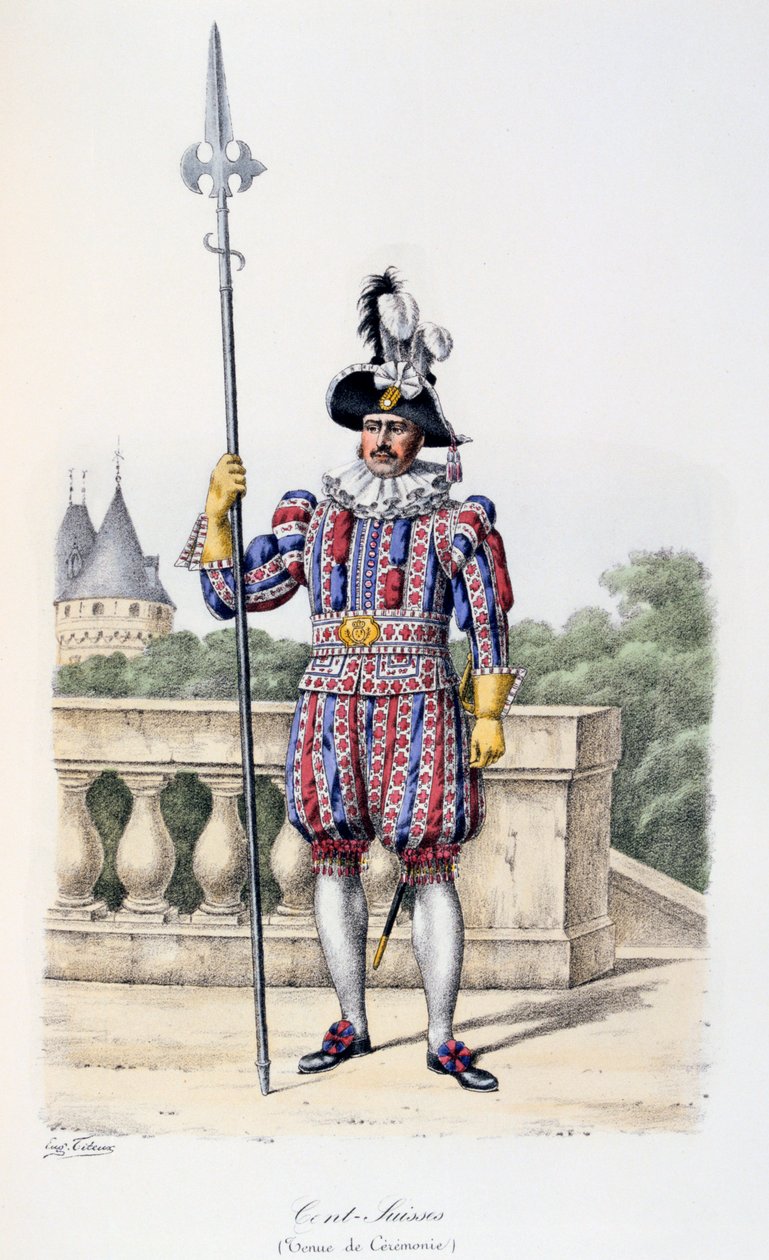 Cent-Suisses, ceremoniel kjole, 1814-17 af Eugene Titeux
