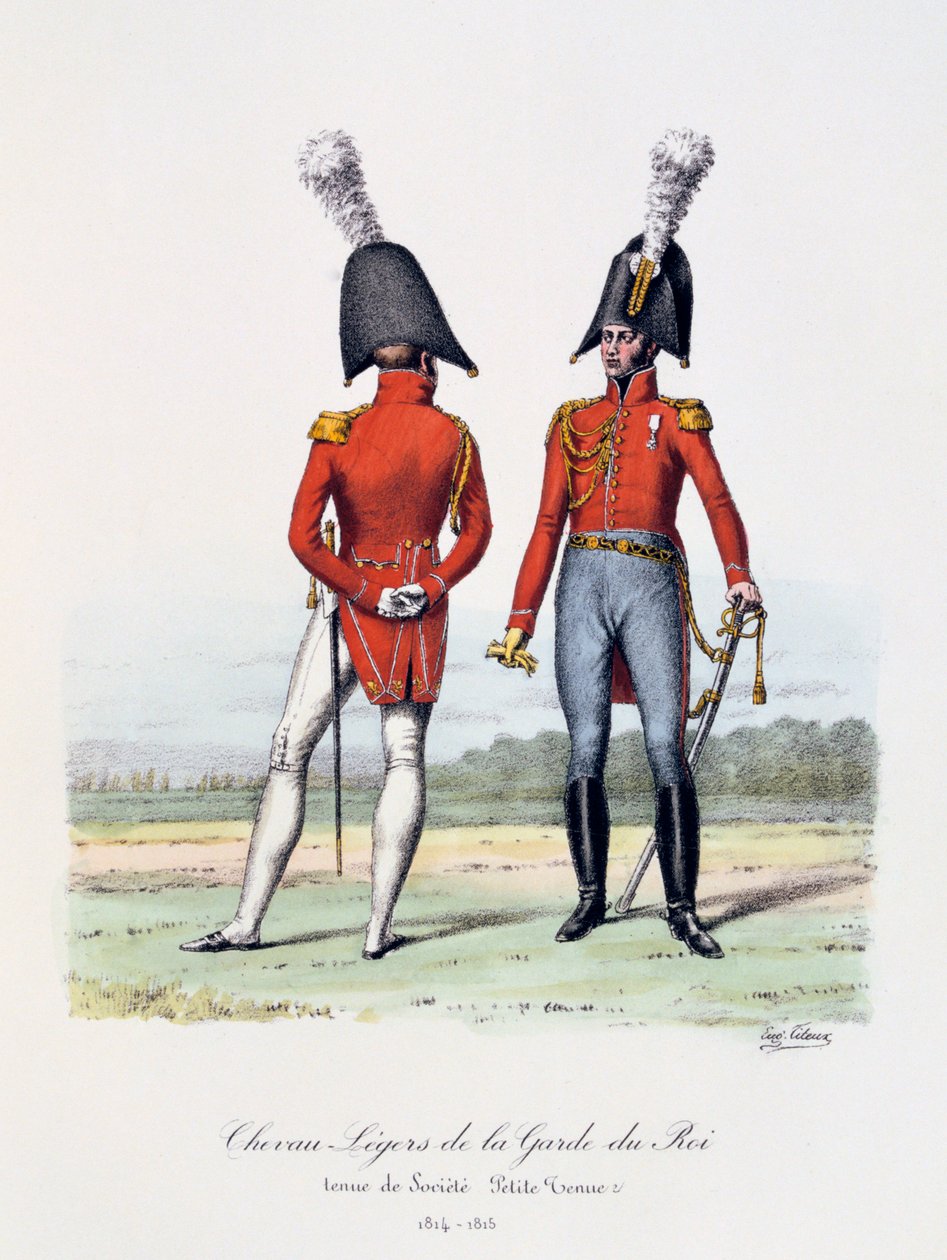 Lette Heste af Kongens Garde, Selskabs- og afklædning, 1814-15 af Eugene Titeux