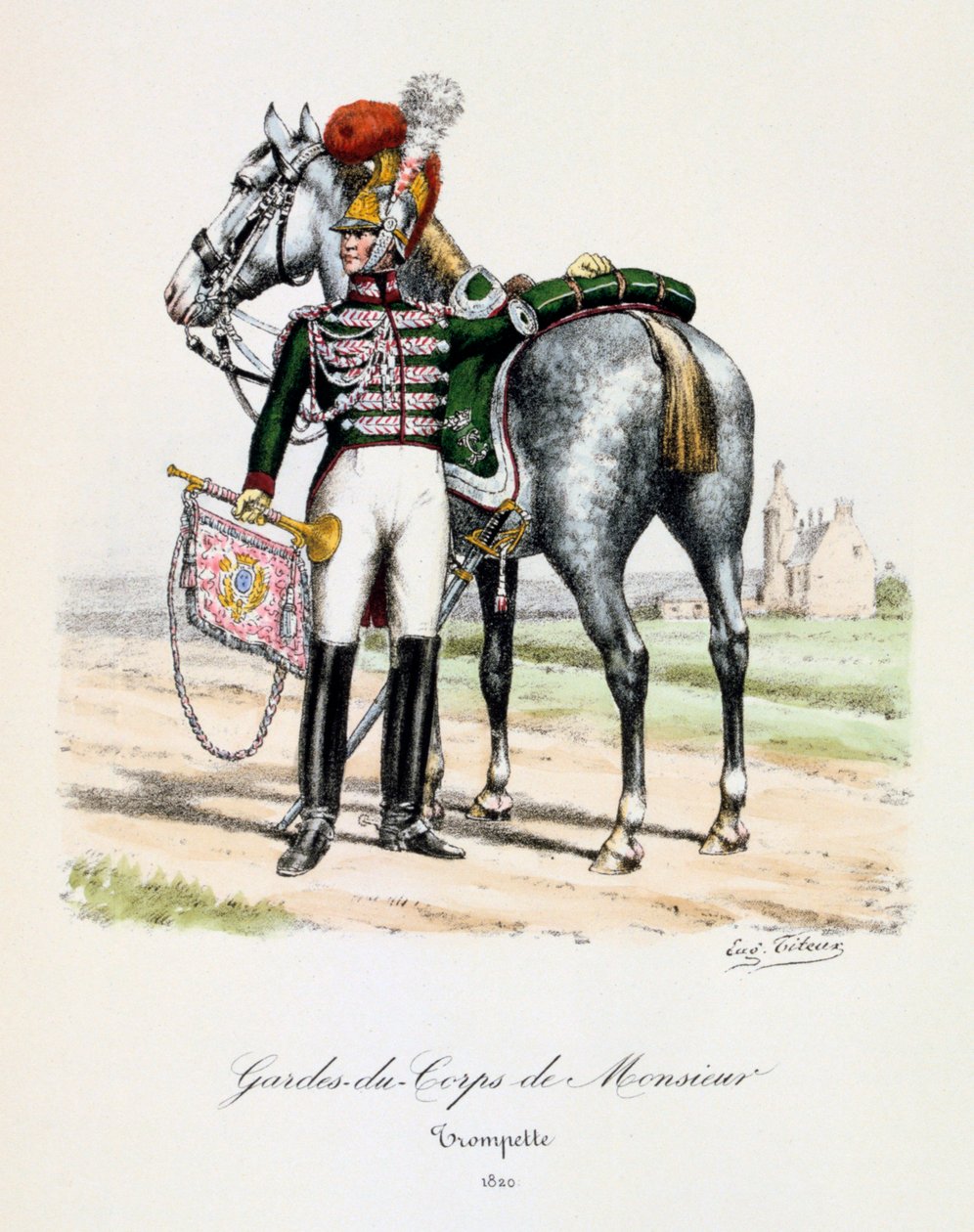 Livvagter af Monsieur, trompetist, 1820 af Eugene Titeux