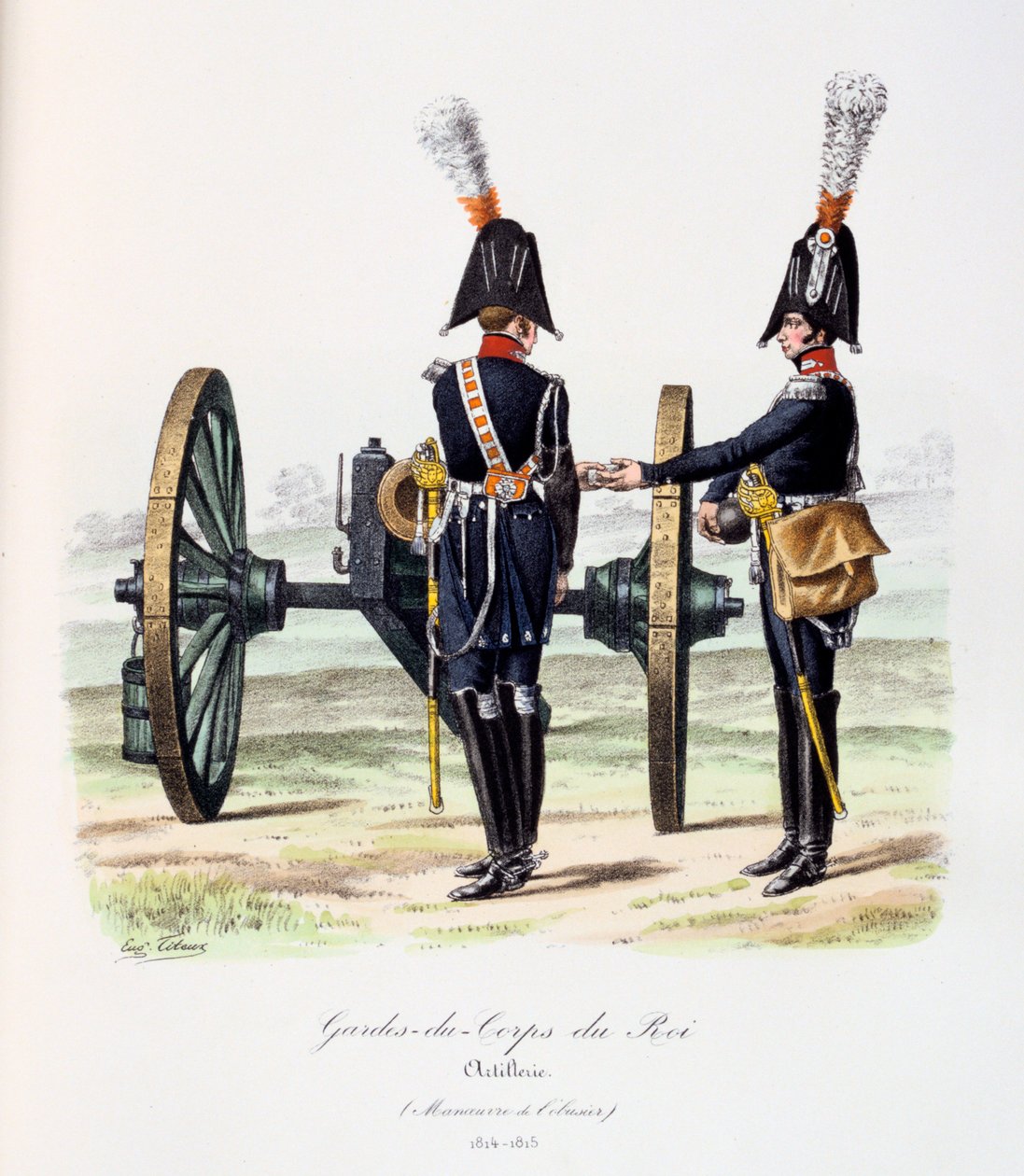 Kongens livvagter, artilleri, 1814-15 af Eugene Titeux