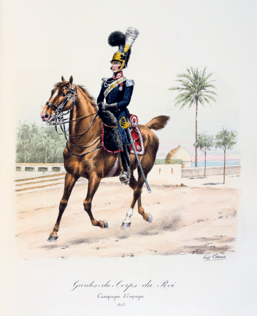 Kongens livvagter, spansk kampagne, 1823, c1814-1830 af Eugene Titeux