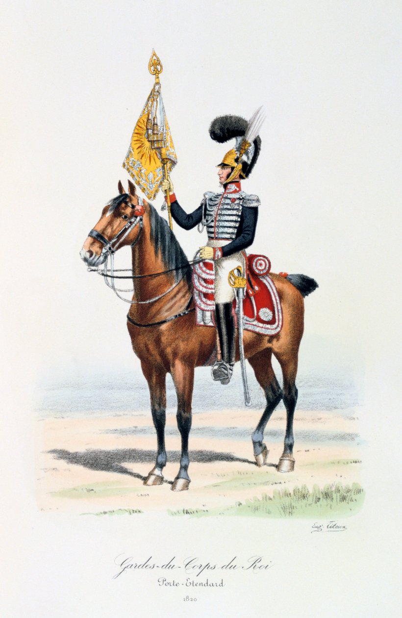 Kongens livvagter, fanebærer, 1820 af Eugene Titeux