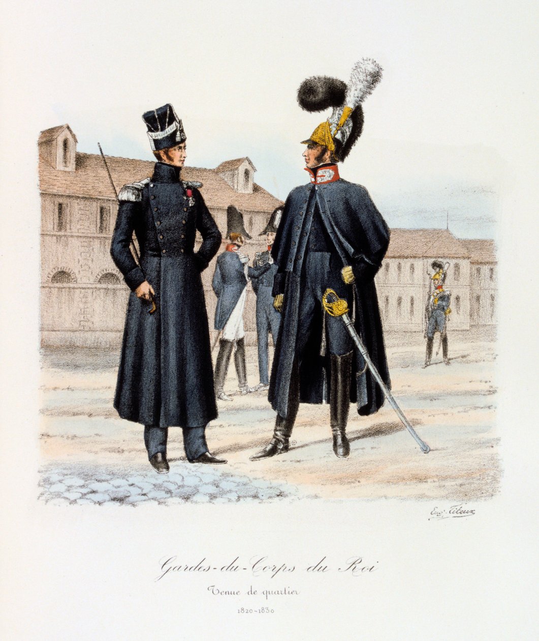 Kongens livvagter, kvart kjole, 1820-30 af Eugene Titeux