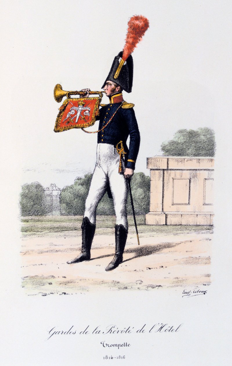 Guards of the Hotel Prevote, trompetist, 1814-16 af Eugene Titeux