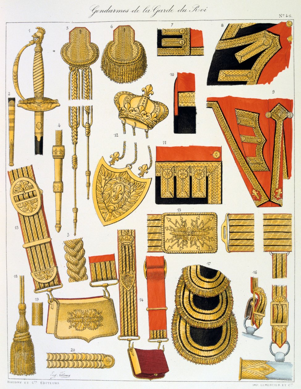 Gendarmer fra Kongens Garde, Insignia af Eugene Titeux