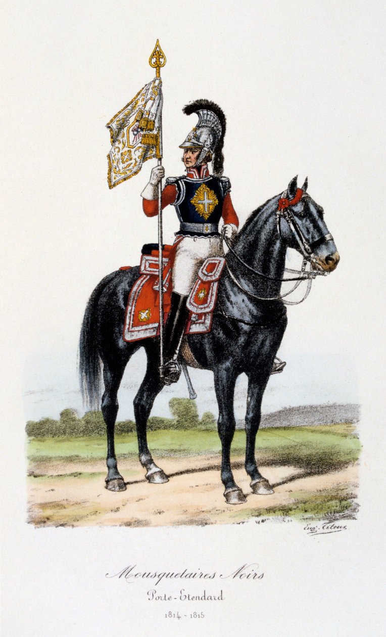 Sorte musketerer, fanebærer, 1814-15 af Eugene Titeux