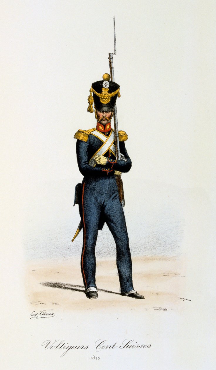 Voltigeurs, Cents-Suisses, 1815 af Eugene Titeux
