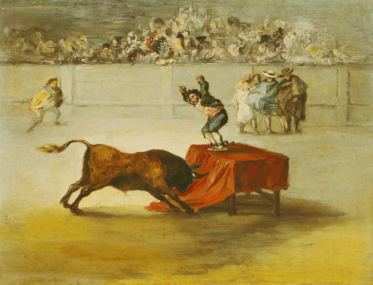 Martinchos anden dårskab i Tyrefægterarenaen ved Zaragoza, efter et maleri af Francisco Goya (1746-1828) af Eugenio Lucas y Padilla