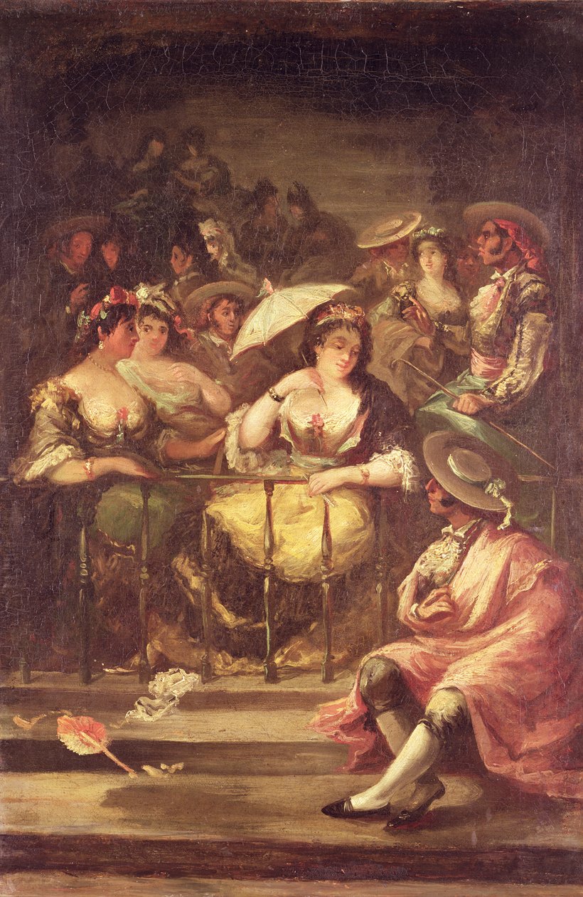 Kvinder på en balkon, 1859 af Eugenio Lucas y Padilla