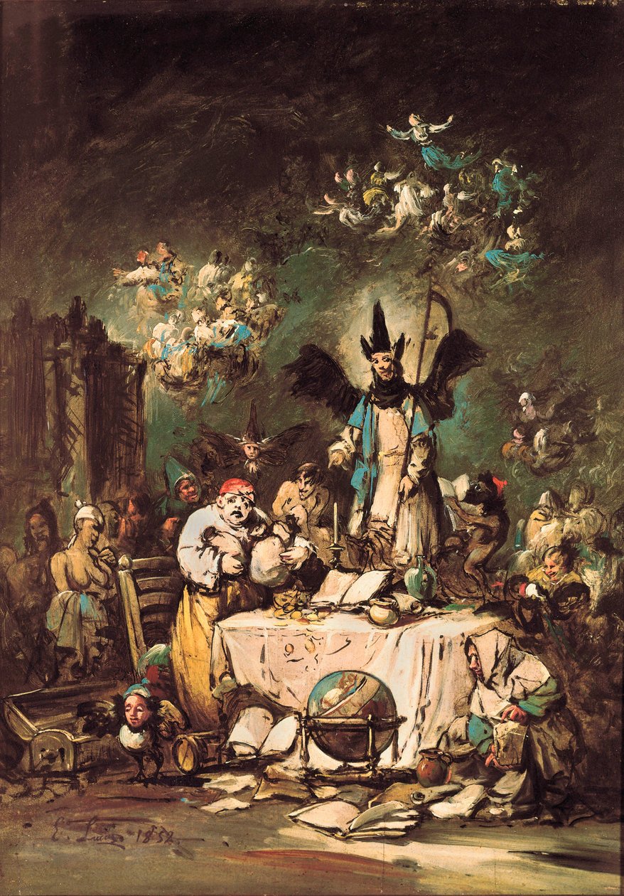 Allegorisk lunefuldhed af Eugenio Luca y Velasquez