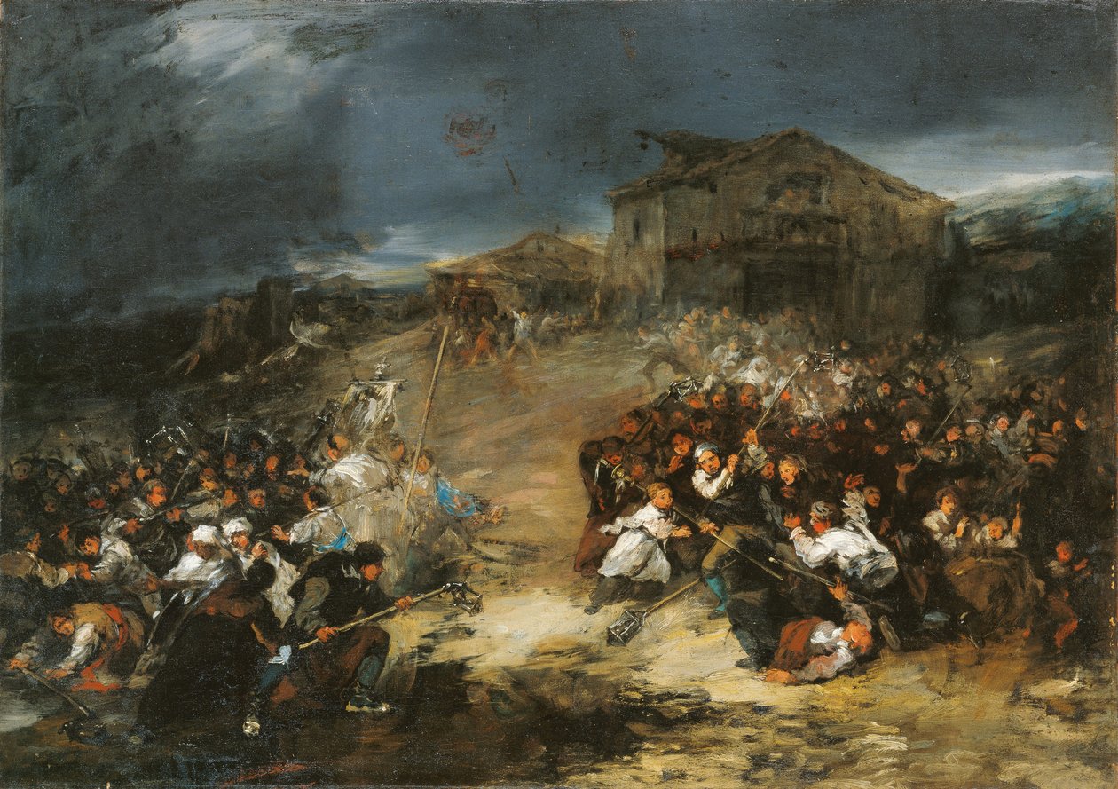 The Procession of Dawn - Lucas Velazquez, Eugene (1817-1870) - c 1860 - Olie på lærred - 67,5x94,8 - Carmen Thyssen Museum, Malaga af Eugenio Lucas Velázquez