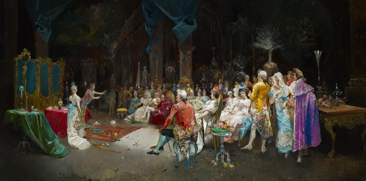 Tryllekunstneren på paladset - Lucas Villaamil, Eugenio (1858-1919) - 1894 - Olie på lærred - 55x110 - Museo Carmen Thyssen, Malaga af Eugenio Lucas Villaamil