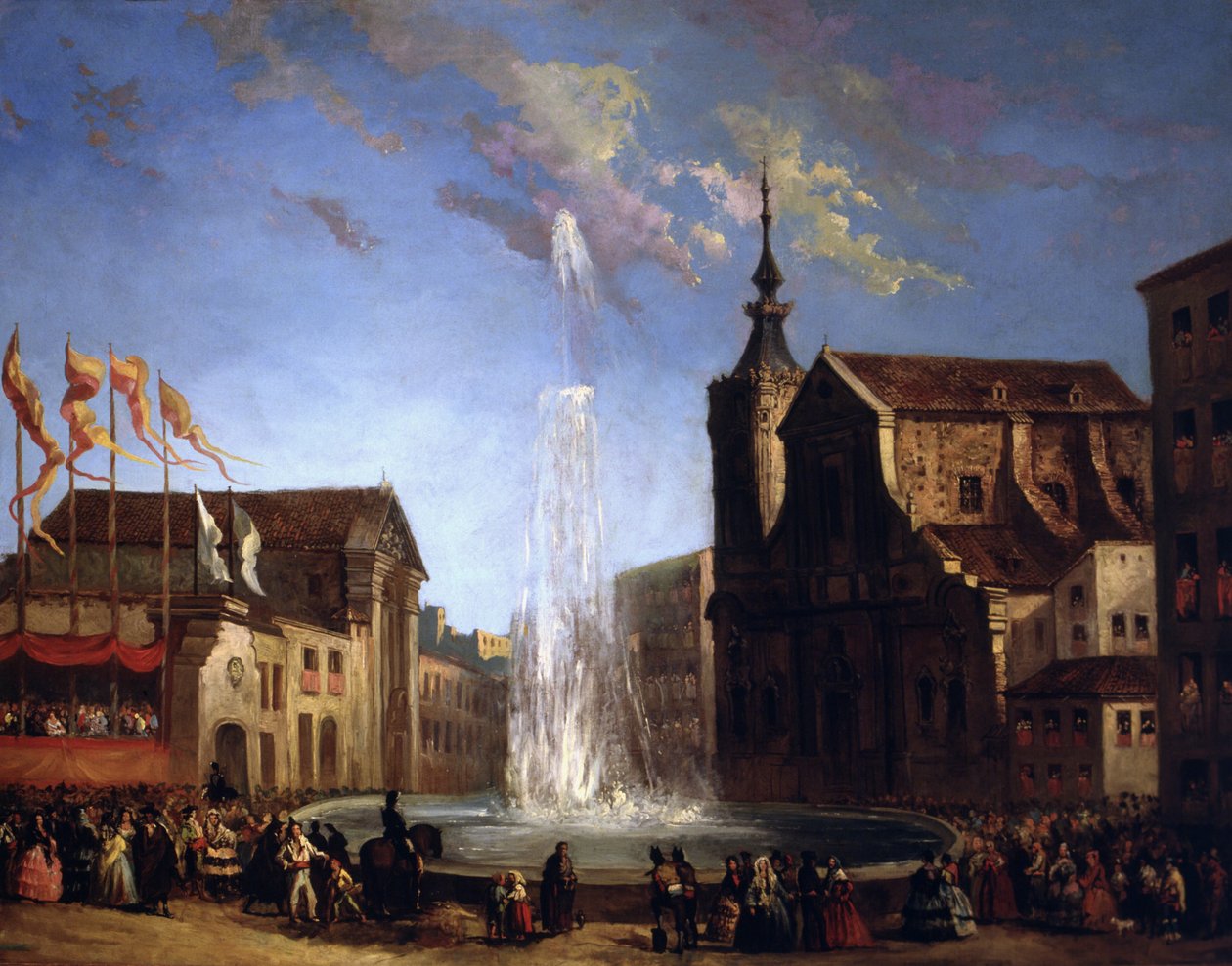 Lozoyas vandforsyning ved springvandet Calle de San Bernardo af Eugenio Lucas y Padilla