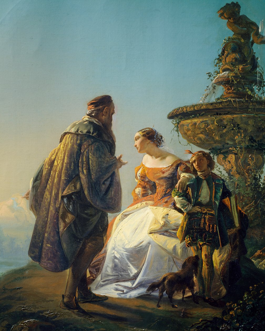 Portræt af Titian og Irene da Spilimbergo, af Eugenio Moretti Larese (1822-1874) af Eugenio Moretti Larese