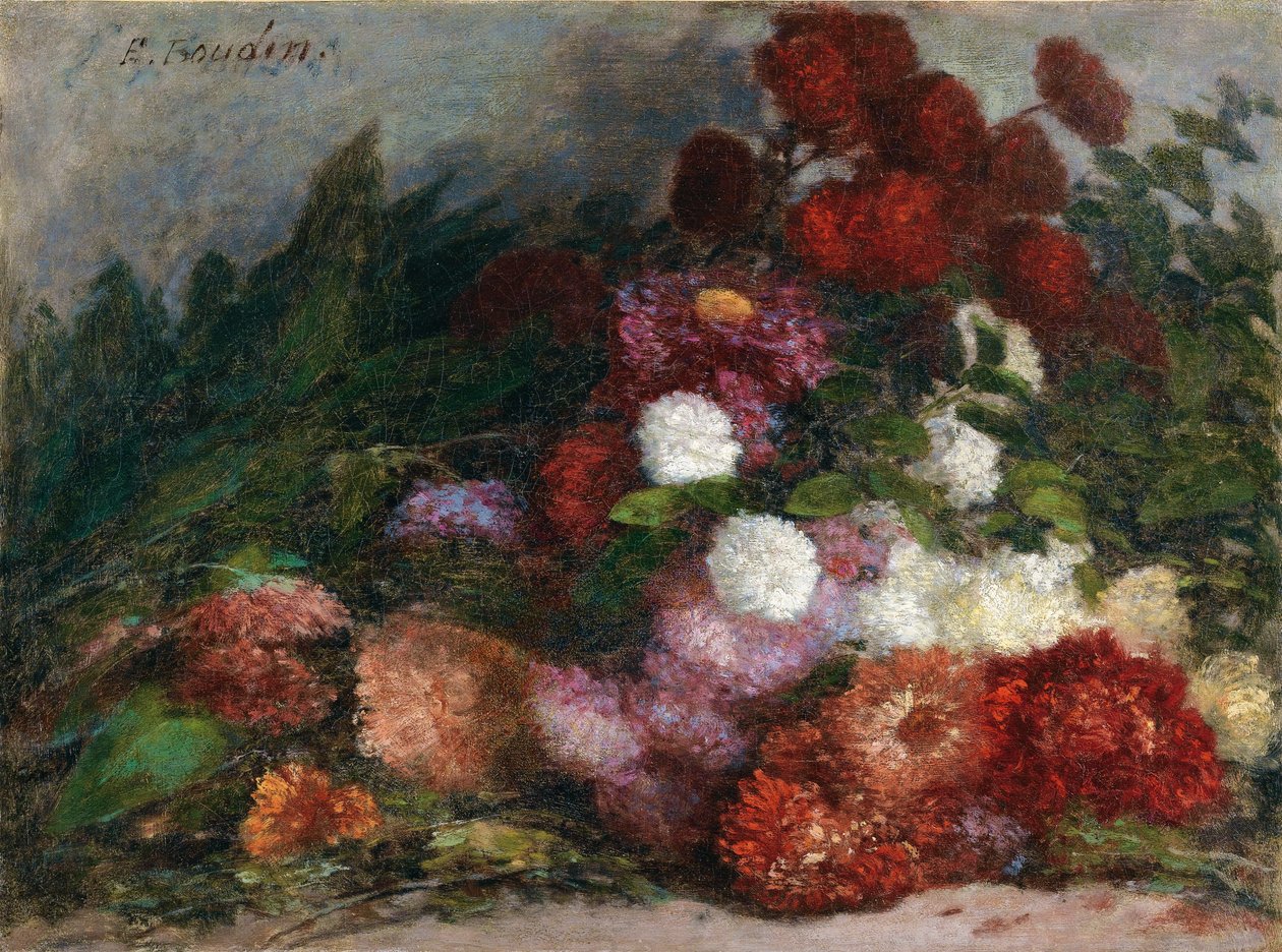 Kast blomster af Eugene Louis Boudin