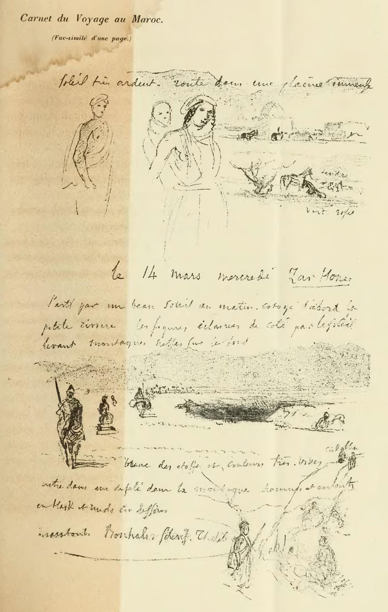 side fra Delacroix dagbog af Ferdinand Victor Eugene Delacroix