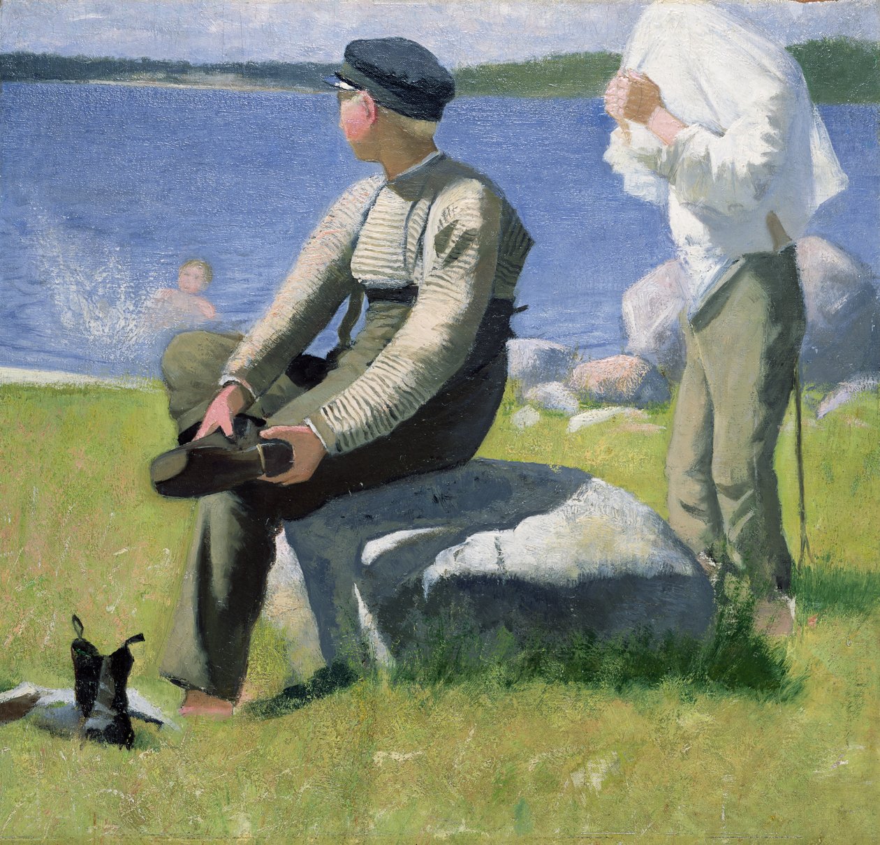 Studie til "Boys on the Beach", 1884 af Eugène Jansson