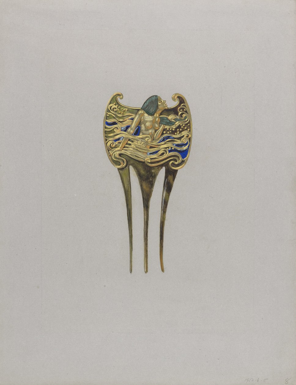 Design til en nymfekam af Eugene Grasset