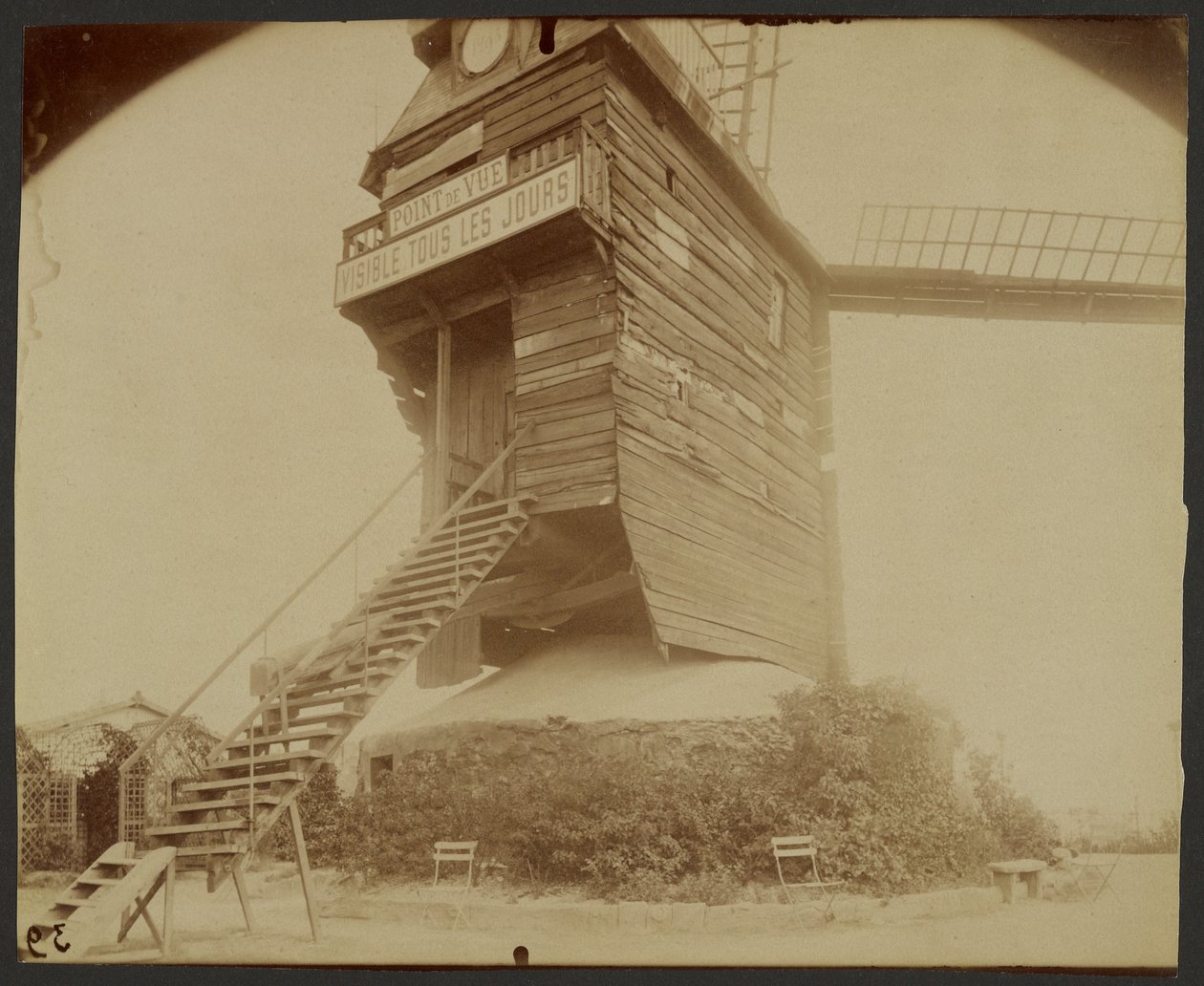 Montmartre, Moulin de la Galette, Rue Lepic af Eugène Atget