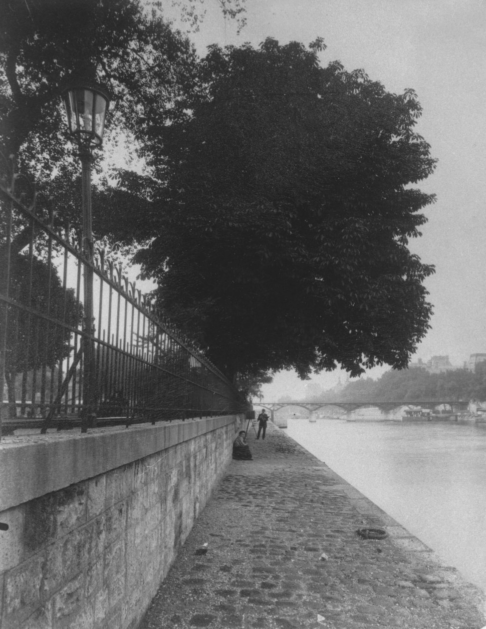 Udsigt over Pont des Arts fra Terre-Plein i Pont Neuf, 1911 af Eugène Atget