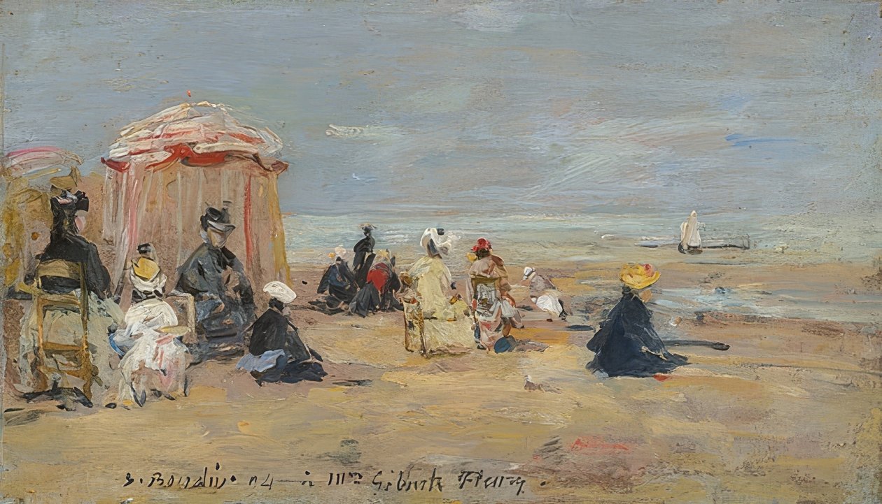 På stranden. 1894 af Eugene Louis Boudin