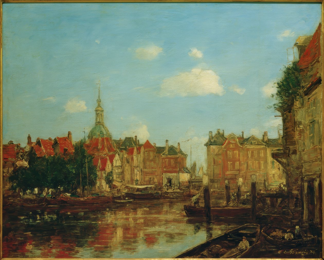 Udsigt over Dordrecht af Eugene Louis Boudin