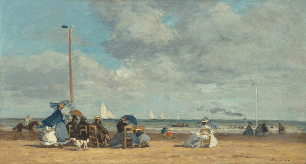 Stranden ved Trouville af Eugène Boudin