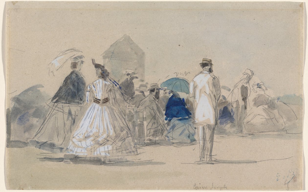 Crinolines på stranden af Eugène Boudin