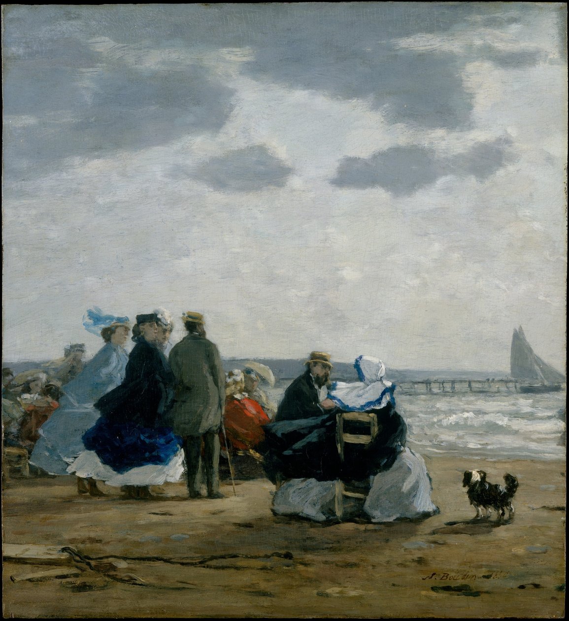 På stranden, Dieppe af Eugene Louis Boudin