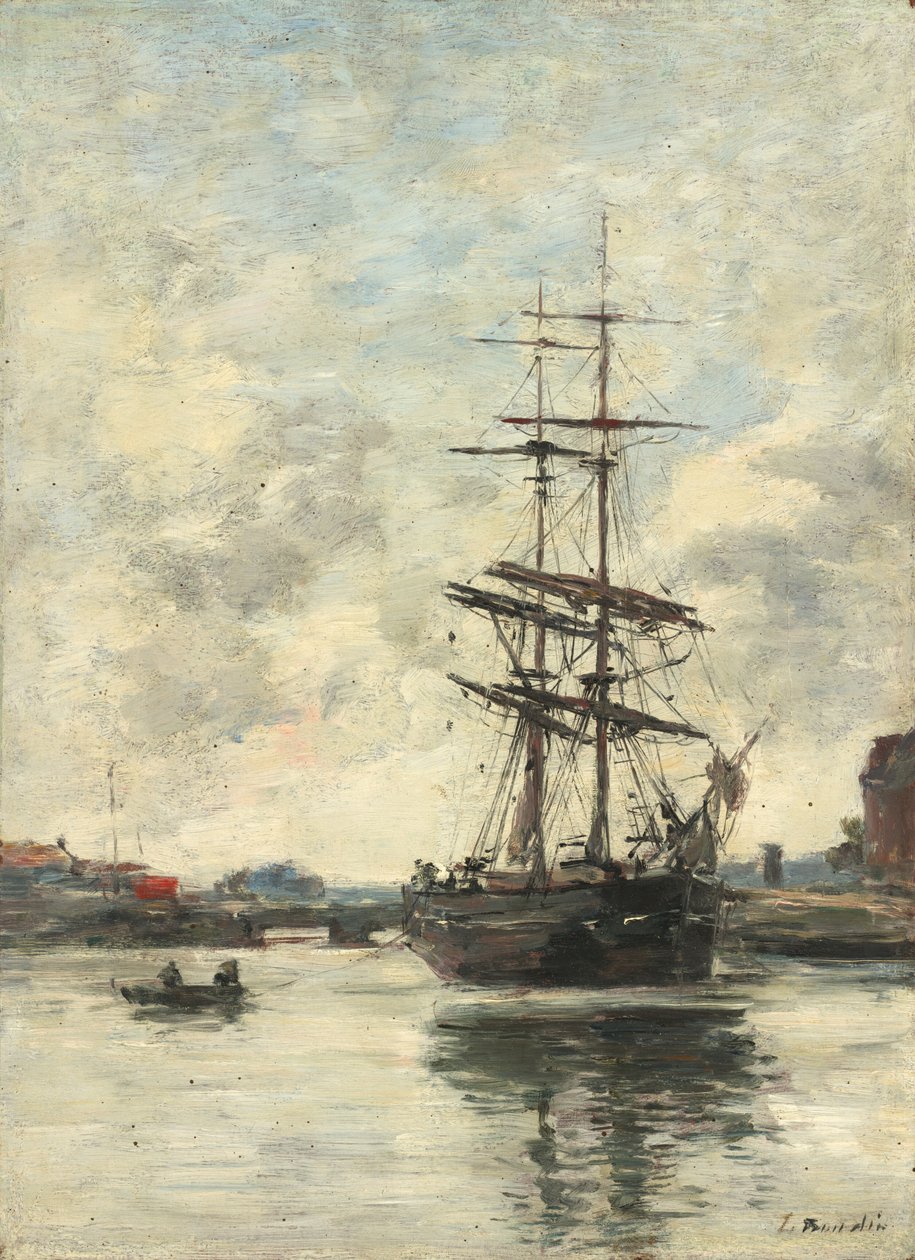 Skib på Touques af Eugène Boudin