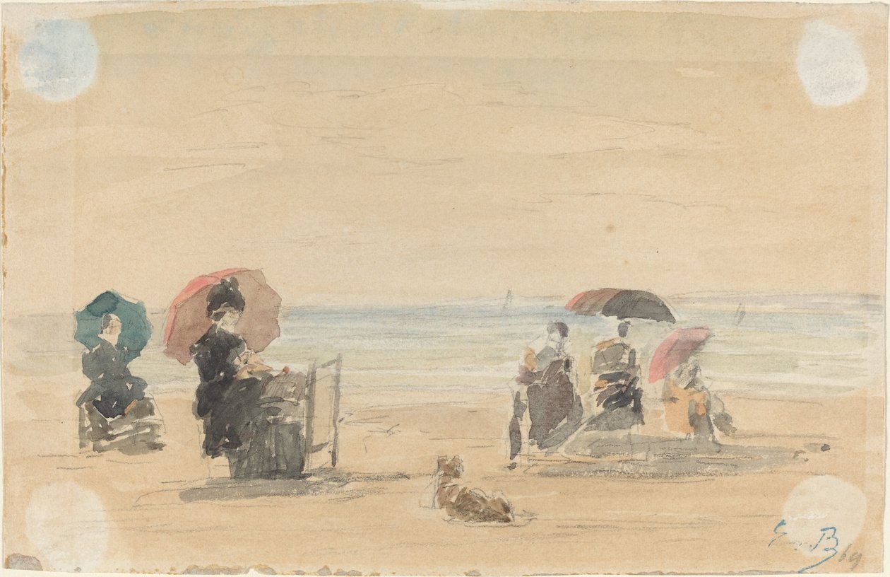 Solskærme, Trouville af Eugène Boudin