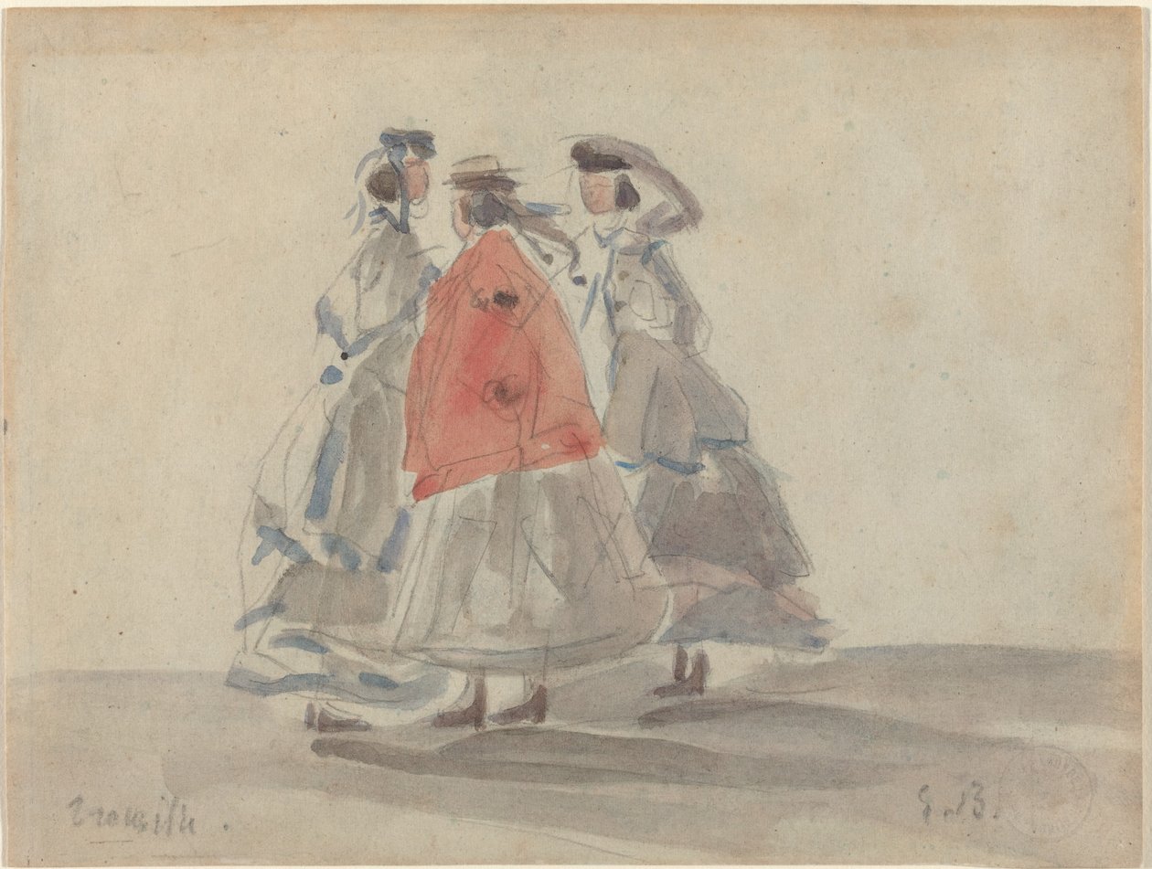 Tre kvinder i Trouville af Eugène Boudin