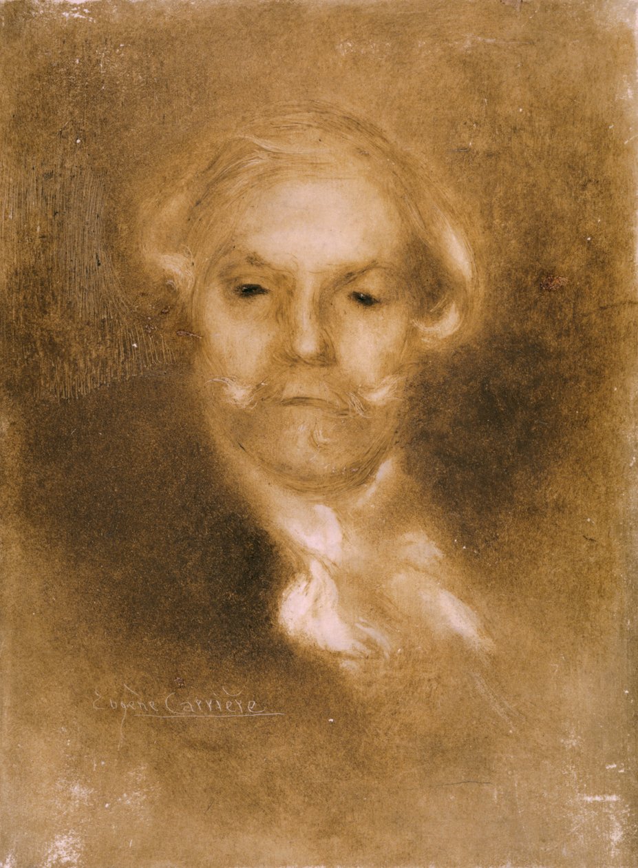 Portræt af Edmond de Goncourt (1822-96) fra Germinie Lacerteux af Edmond og Jules (1830-70) udgivet ca. 1890 (ætset, wc på vellum) af Eugène Carrière
